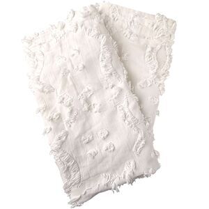 Threshold White Clipped Chenille Standard Pillow Sham Set Boho Texture Cotton